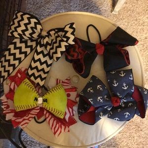 Chevron, Anchor, and Softball Bows